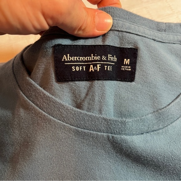 Abercrombie & Fitch Blue Spellout Soft AF Long Sleeve Tee Men's Medium - Picture 6 of 7